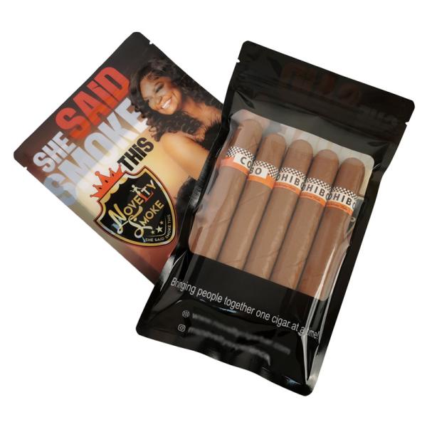 Quality Resealable Custom Plastic Cigar Humidity Ziplock Bags With Display Box for sale