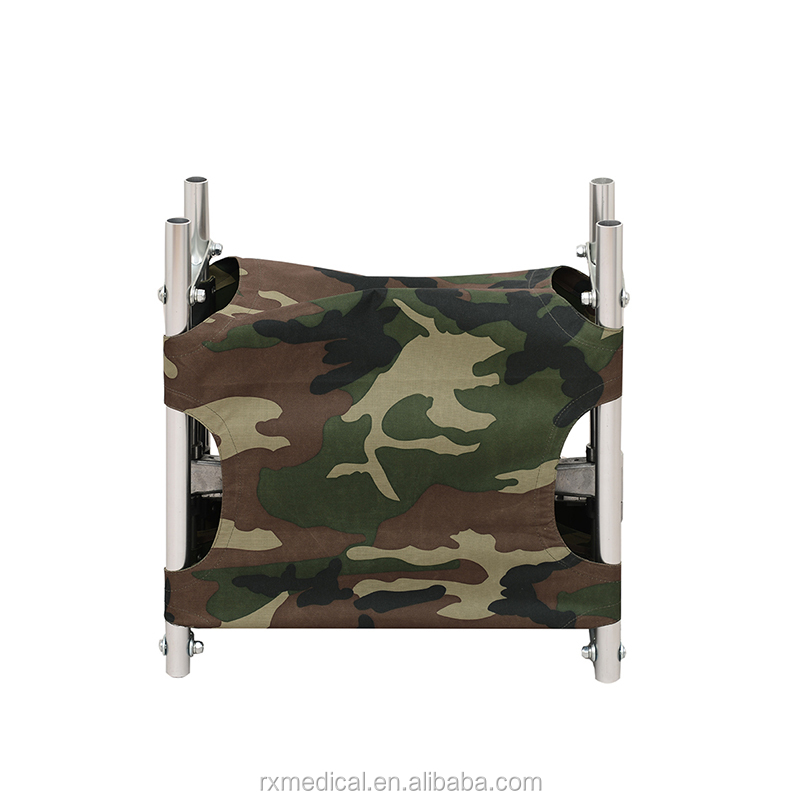 Camouflage Aluminum Folding Rescue Stretcher for Military and Medical Emergencies