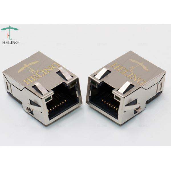 Offset / Overhangs PCB Magnetic RJ45 Jack SMT With EMI Finger Side Entry