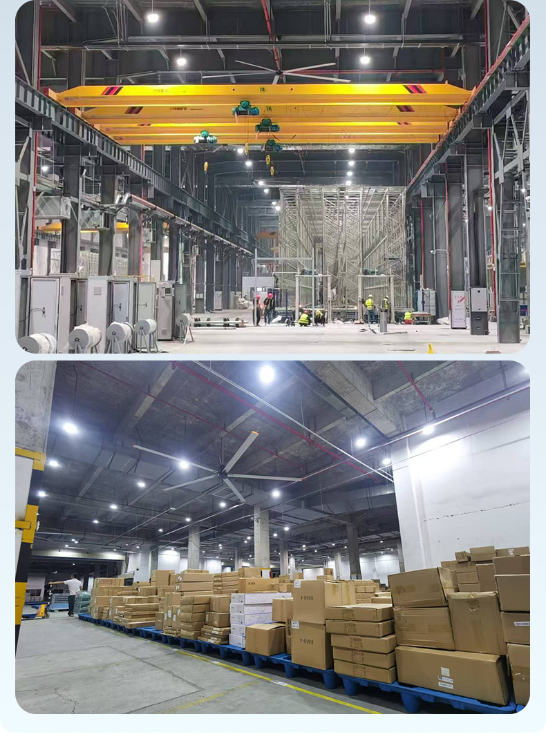 User Friendly 24FT HVLS Ceiling Fan For Automotive Plant With Centralized Control System