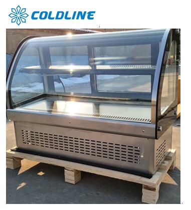 3.3CU.FT Countertop Curved Glass Refrigerated Bakery Dessert Display Case Cooler