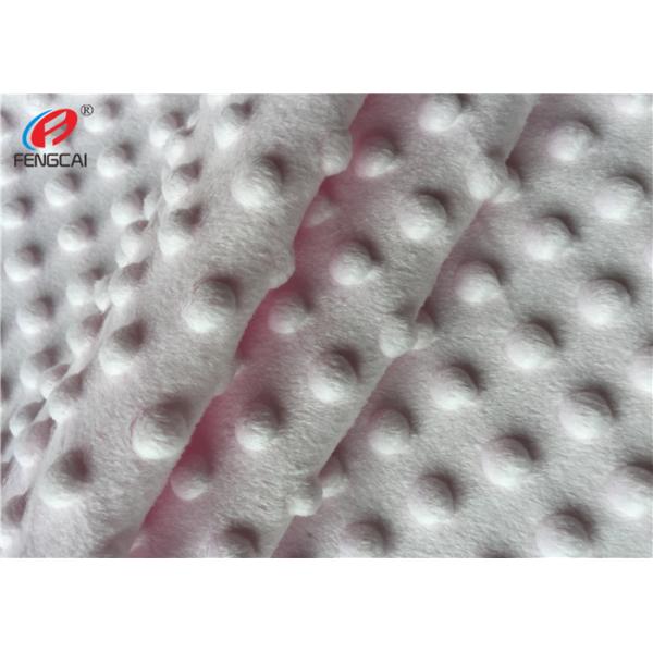 100% Polyester Pink Minky Plush Dot Fabric Super Soft Anti Pilling Material
