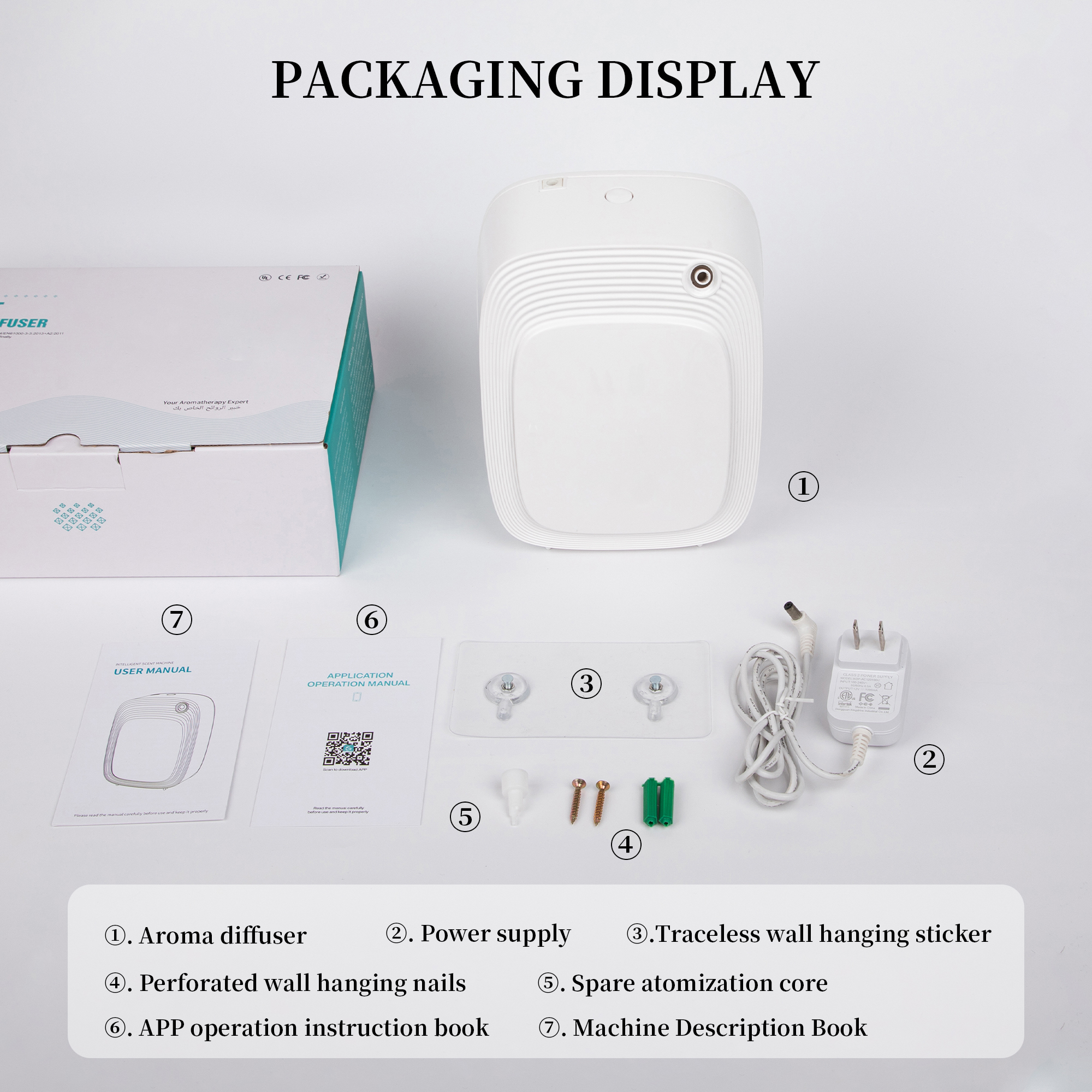 HOMEFISH Electric Aroma Diffuser 200ML Large Capacity Intelligent Remote Control Portable Aromatherapy Machine for Home