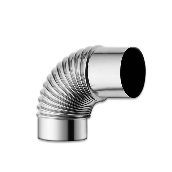 Wall Hanging Furnace Smoke Pipe Elbow Chimney Double Layer Stainless Steel 304