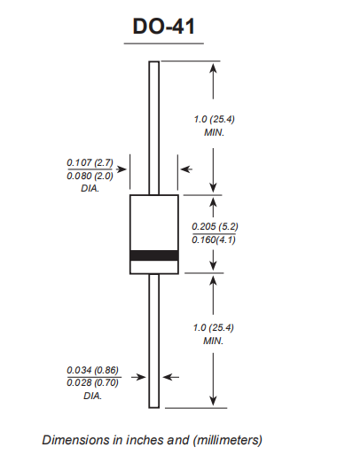 1N4002 1N4003 1N4005 1N4006 1n4004 Axial Rectifier Diode 1A 400V