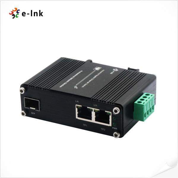 DIN Rail SFP Ethernet Switch 9K Bytes 5W 2 Port 10/100/1000Base-T