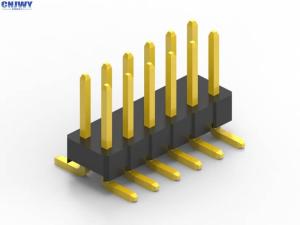 China SMT Male Pin Header Connector Right Angle Gold Flash Dual Row Good Insulation wholesale