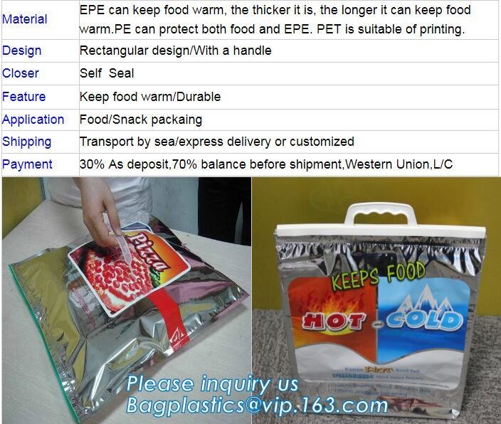 Custom Packing Aluminum Foil Zip-Lock Grocery Handle Thermal Insulation Cooler Bag For Outdoors,Promotional Insulated La