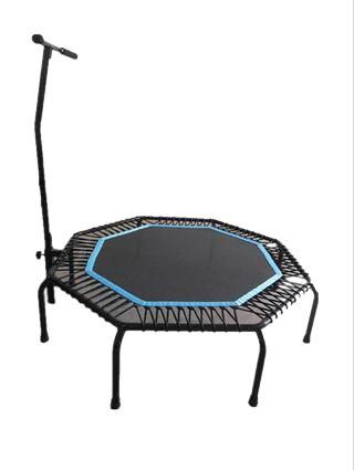 Quality 1.0MM Gym Fitness Trampoline Polypropylene Mini Trampoline With Handrail for sale