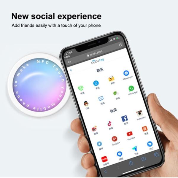 Dudutag IP67 Waterproof NFC Tag Social Anti-Lost Device Keychain Key Finder Luggage Locator