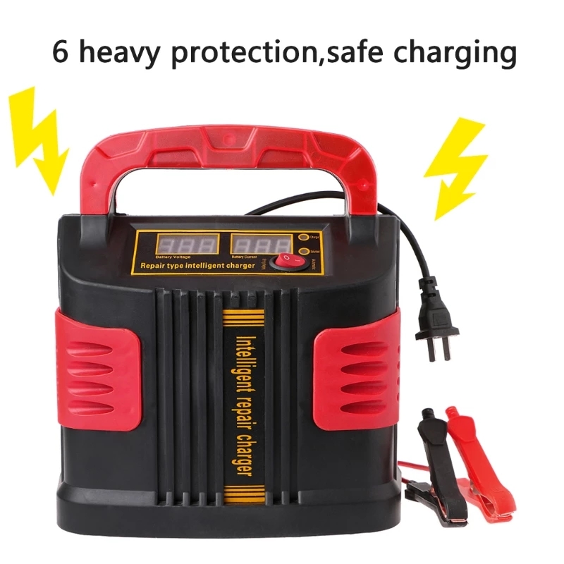 12V24V 12A 6A LCD Display Smart Portable Pulse Repair Automatic Lead Acid Battery Charger for Car Accepting OEM Orders