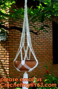 China Wholesale 4 Sets colorful Macrame Plant Hanger Indoor Outdoor Hanging Planter Basket Cotton Rope 4 Legs 40 Inch--Pink wholesale