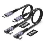 Data Transfer Right Angle Cable PD 100W 10Gbps 4K@60Hz Video USB C 3.2