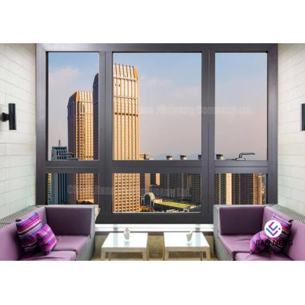 Vertical Opening Pattern Aluminum Casement Windows With Security System