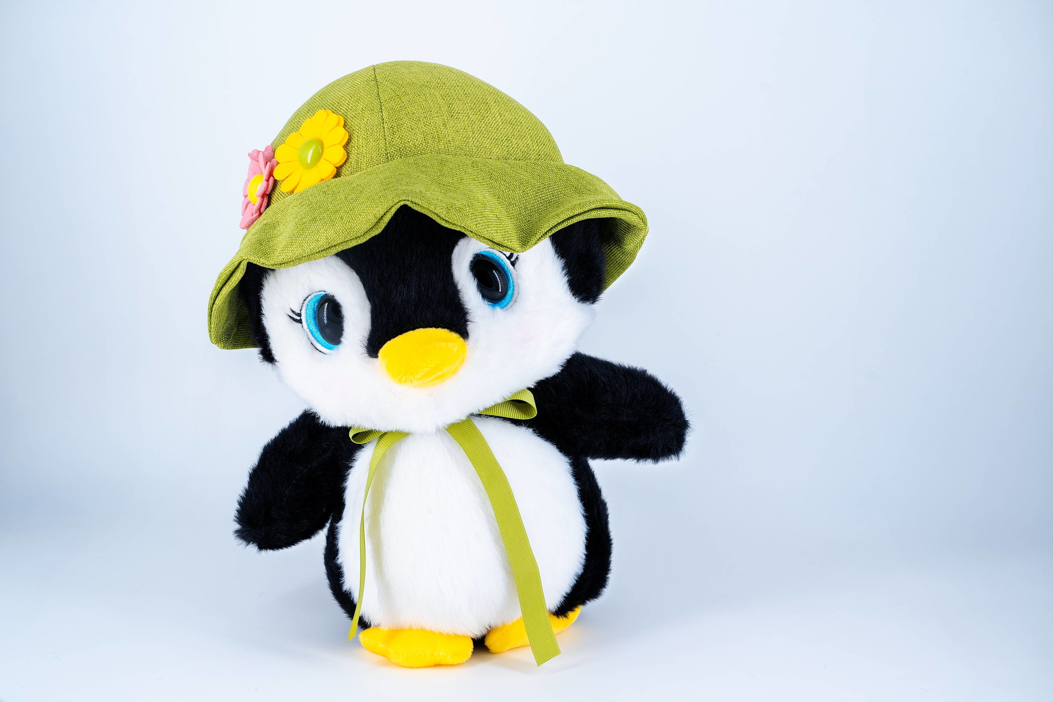 Customizable Cute Penguin Soft Toy Stuffed Animal With Hat Wearing And Backpack