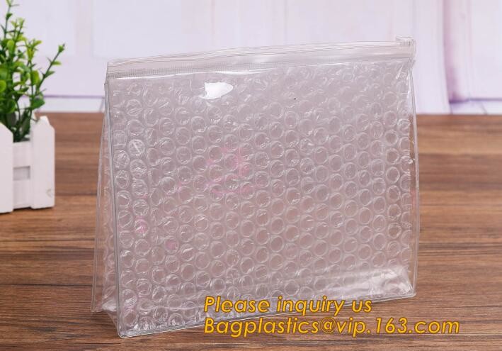 Cosmetic Slider Zip lockk Bubble Bags Bubble Slide Pouch,Zip lockk esd bubble bag bubble packaging wrap cosmetic pouch slide