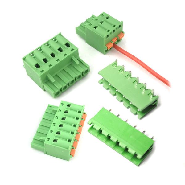 Quality 5.08mm Pitch Plug-in Screwless Terminal Blocks Plug Horizontal Wiring Entry for sale