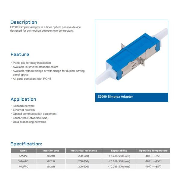 LC/APC SM 2C Fiber Optical Adapter FC MU Connector Single Mode / Multi Mode