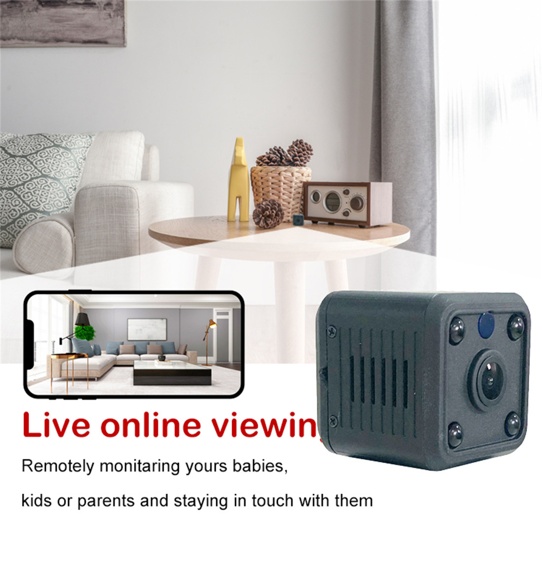 Mini Spy Camera Hidden 1080P Camera, Whalecam Small Security Camera(JS-P166)