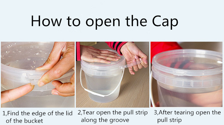 1L Capacity Plastic Bucket Made of Impact Resistant PP Material with Airtight Seal