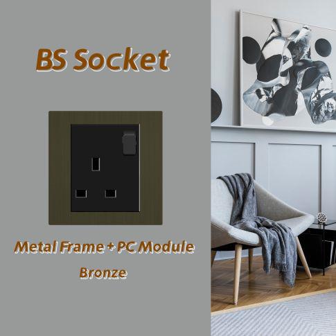 Quality CE 13A BS Socket 250V Single Pole Three Pin Square Wall Power Socket for sale
