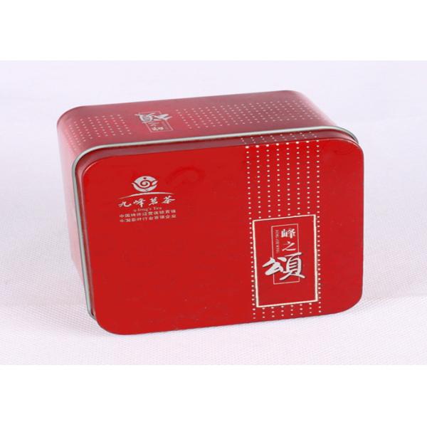 Red Square Metal Tins With Lid , Square Tea Storage Tins 90 × 90 × 65 MM