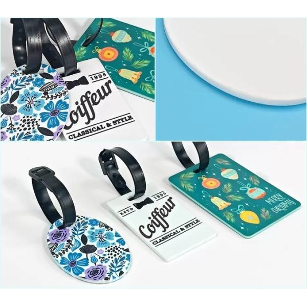 Sublimation Luggage Tags Blanks Custom Printing Double Sided PBT Plastic Sublimation Luggage Tag