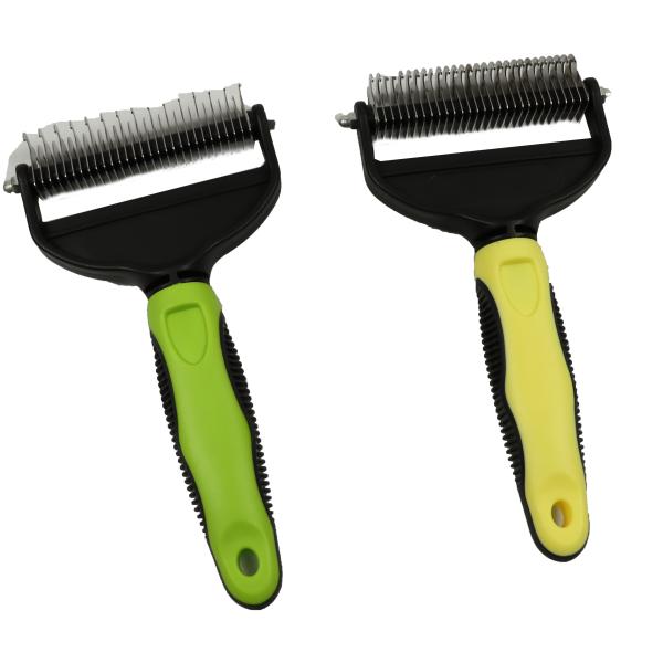 Double Sided Pet Comb Brush Deshedding Tools For Dogs Dense Treatments Open Knot Comb 189x108x26mm