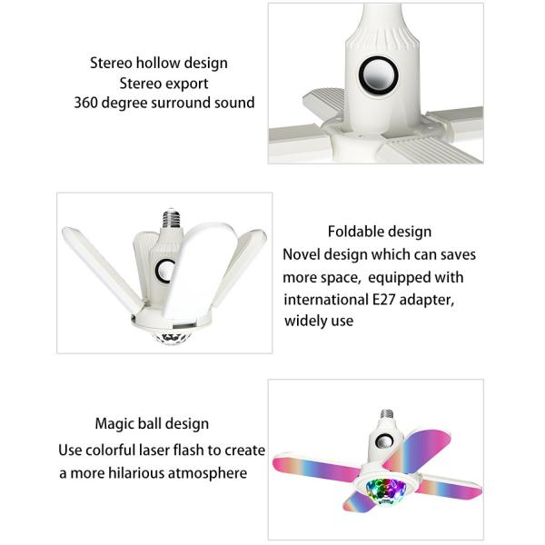 Music Playing LED E27 Bluetooth Light Bulb Speaker With RGB Controller