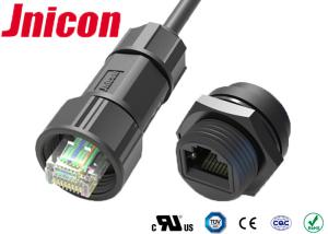 China M19 Screw Locking PA66 Nylon Cat5e RJ45 Waterproof Connector on sale