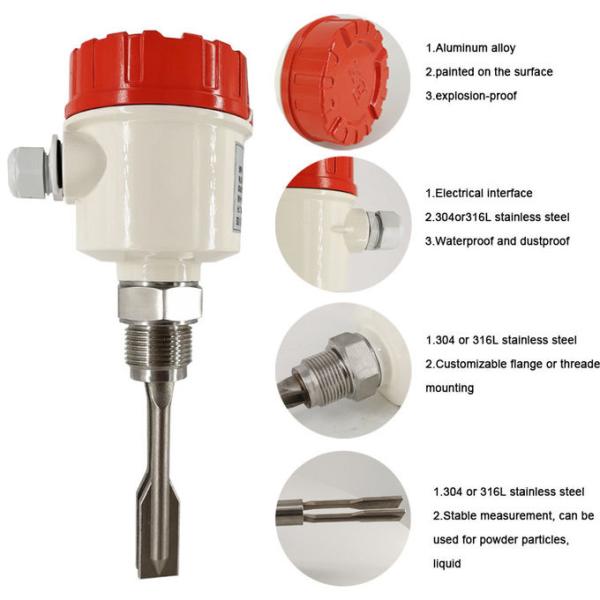 IP65 SUS304 Tuning Fork Level Sensor 110VAC 220VAC Vibrating Fork Type Level Switch