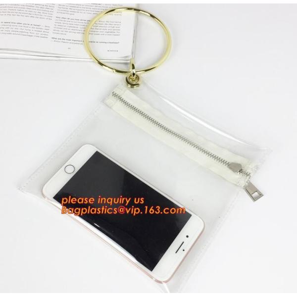 Cosmetic Sewing Metal Zipper Bags, PVC leather cosmetic bag metal double zipper puller makeup bag, Metal Zipper Printing
