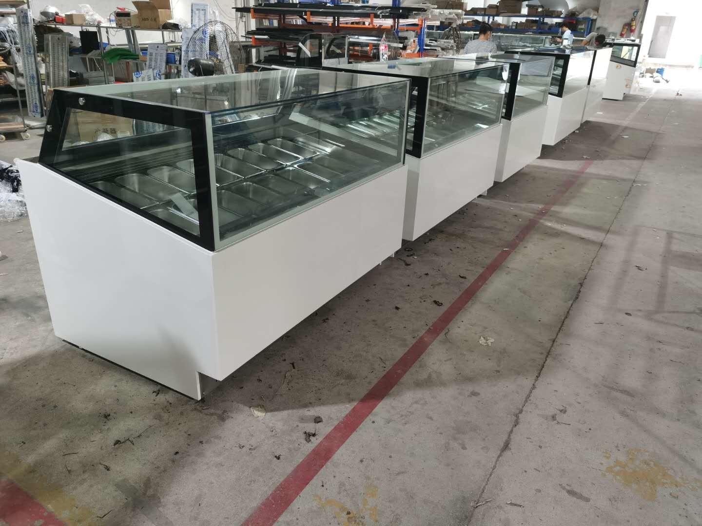 Ice Cream Freezer Ice Cream Gelato Display Cabinet Fan Cooling
