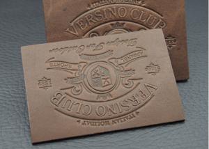 China Washable Disbossed / Embossed Leather Patches For Jeans Customized Logo wholesale