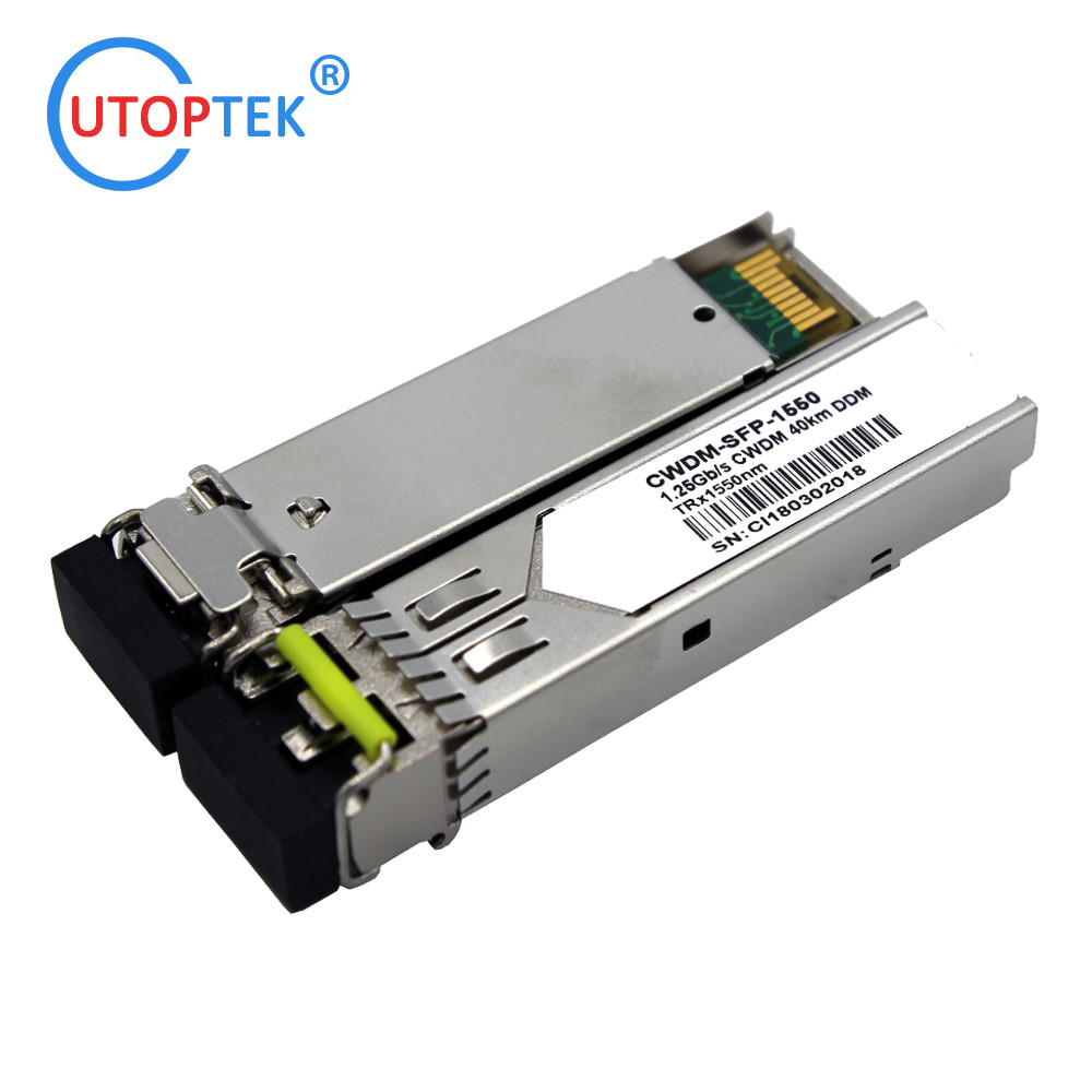 1.25G CWDM SFP 40km 1270~1610nm optical fiber transceiver module for cisco/huawei/Extreme/Alcatel/Arista