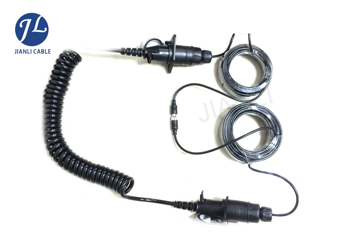 Shielded 7 Pin Trailer Reversing Camera Extension Cable With Pu Spring Spiral Cord