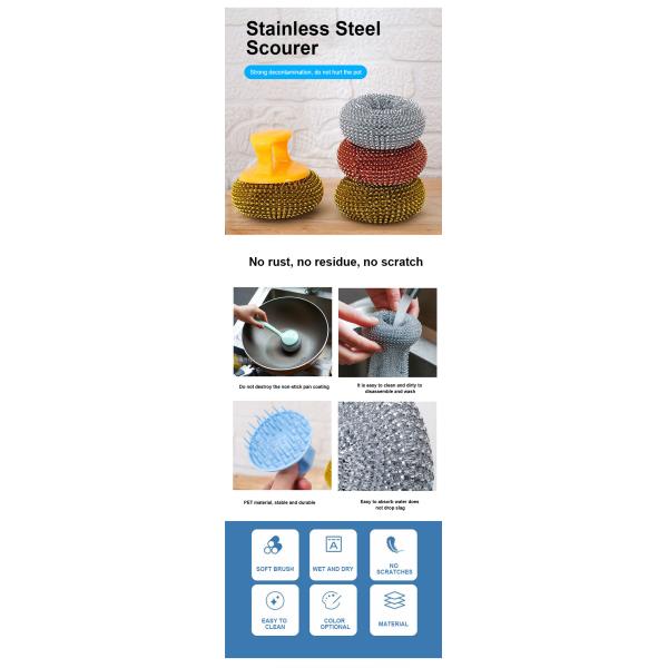 Close-up of stainless steel scourer mesh