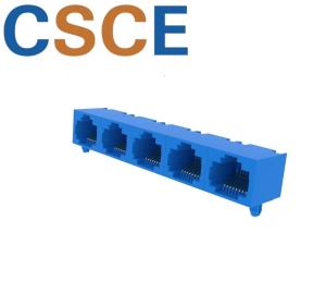 China 8P8C Unshielded 1×5 Multiple-Port RJ45 Connector For Ethernet Switch wholesale