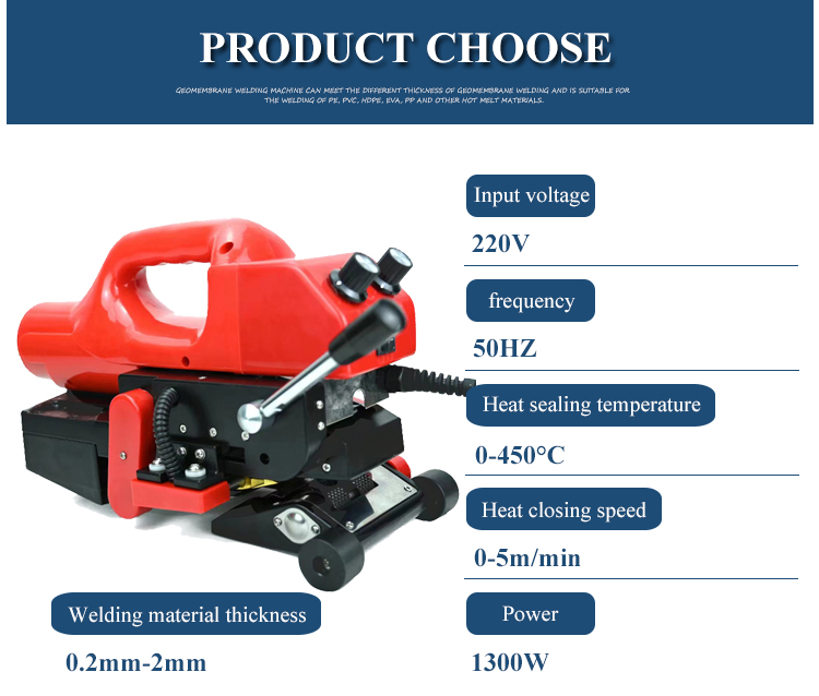 220v Input Voltage Geomembrane Welding Hand-held Machine for PVC PE EVA Plastic Type