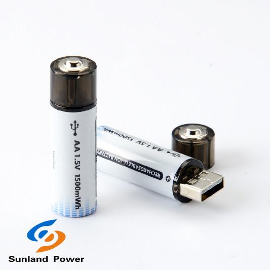 Quality Rechargeable 1.5V AA Lithium Ion Battery With USB Type C Connector for sale