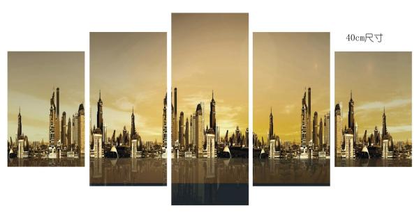 Quality Home Decoration 6 Panel Canvas Prints Wall Art City Pattern ODM / OEM for sale