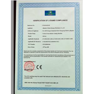 Qingdao Xinmeiteng Sponge Manufacture Co. Certifications