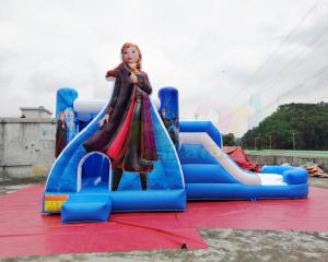 China School Frozen Anna Bounce House / Commercial Inflatable Combo Bouncy Castle Slide on sale