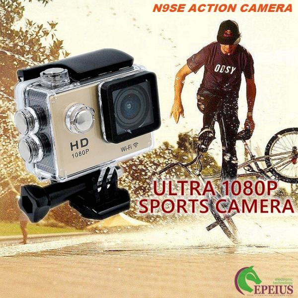 Multi Languages 1080p Hd Wifi Action Camera With Waterproof Case / Lithium Battery