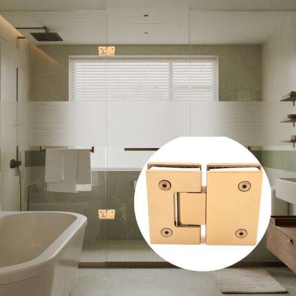 Stainless Steel Golden Shower Door 180 Degree Square Glass Door Hinge
