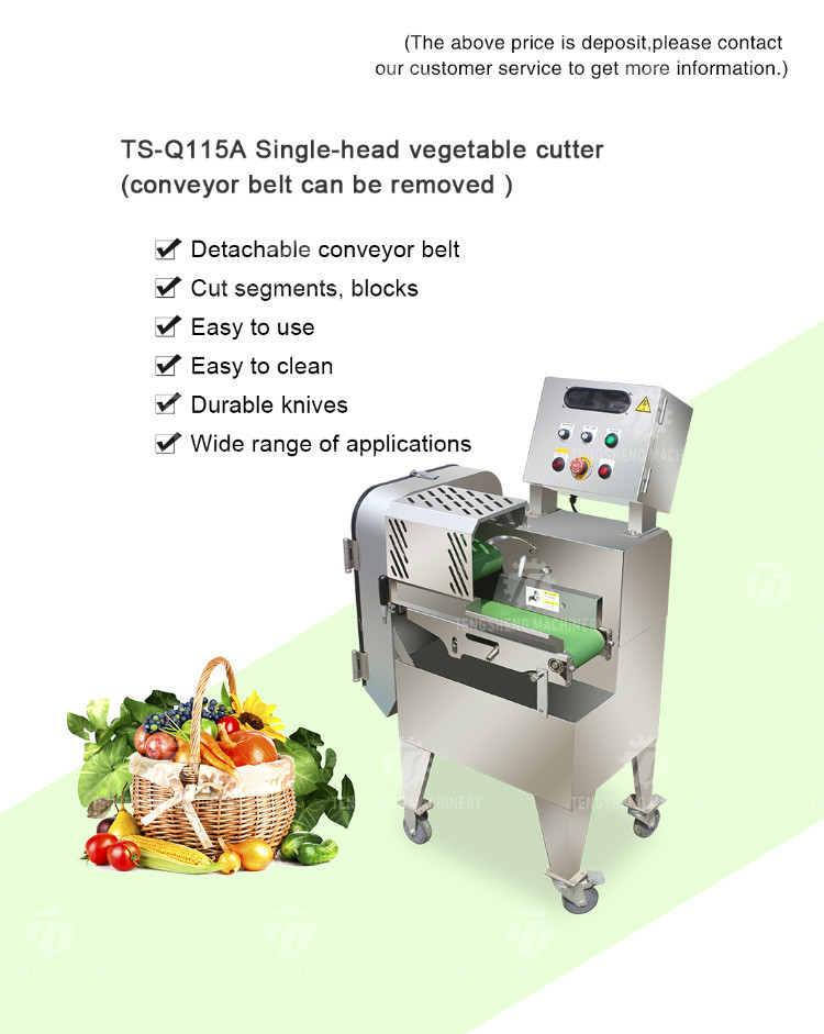 1.25KW 800Kg / Hour Vegetable Cutting Machine Potato Slicer Cubes
