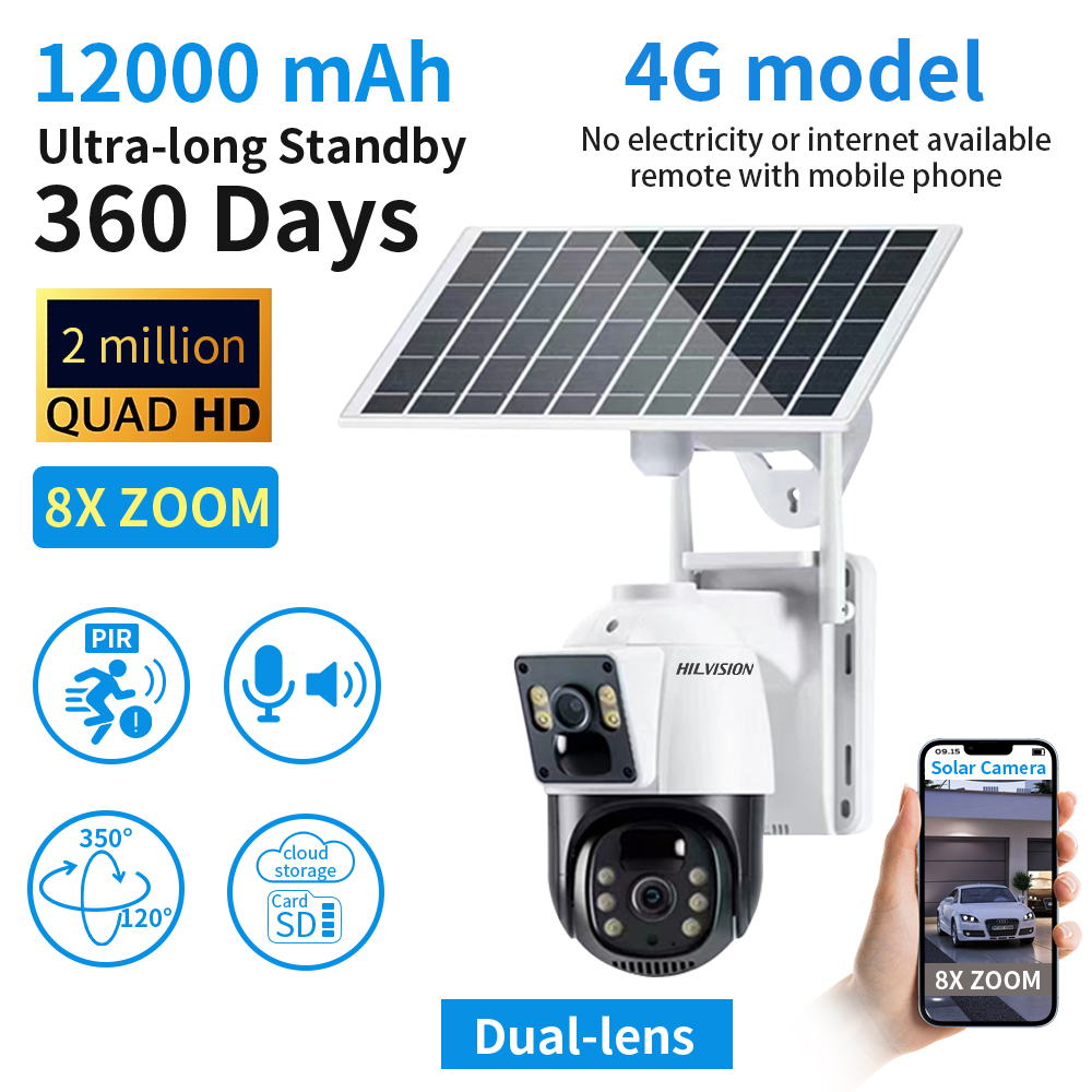 4G Solar Remote Monitoring Network Camera C2480WG-10i with CMOS Sensor and Metal Front