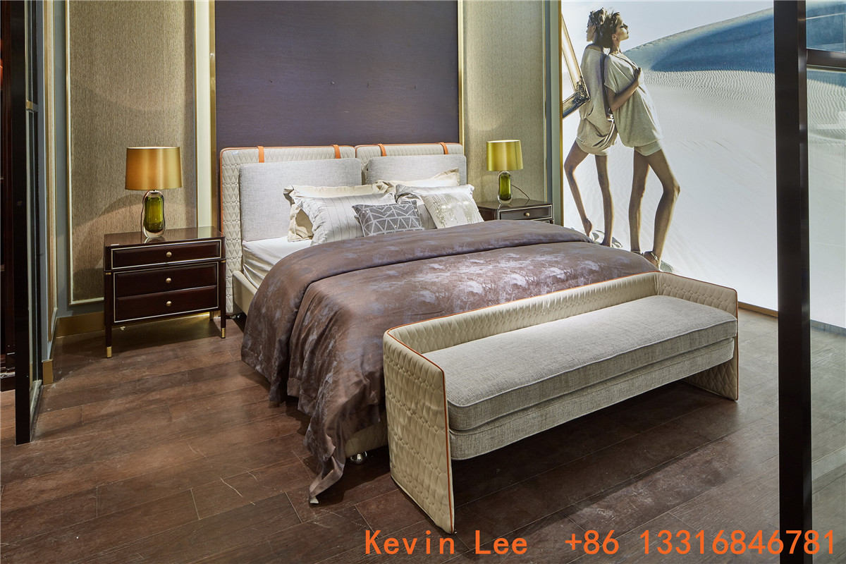 Light luxury dining room furniture Nice wood table with Leather dining chairs for Villa home interior design furniture