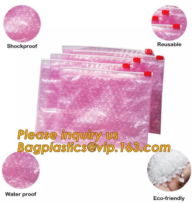 Cosmetic Slider Zip lockk Bubble Bags Bubble Slide Pouch,Zip lockk esd bubble bag bubble packaging wrap cosmetic pouch slide