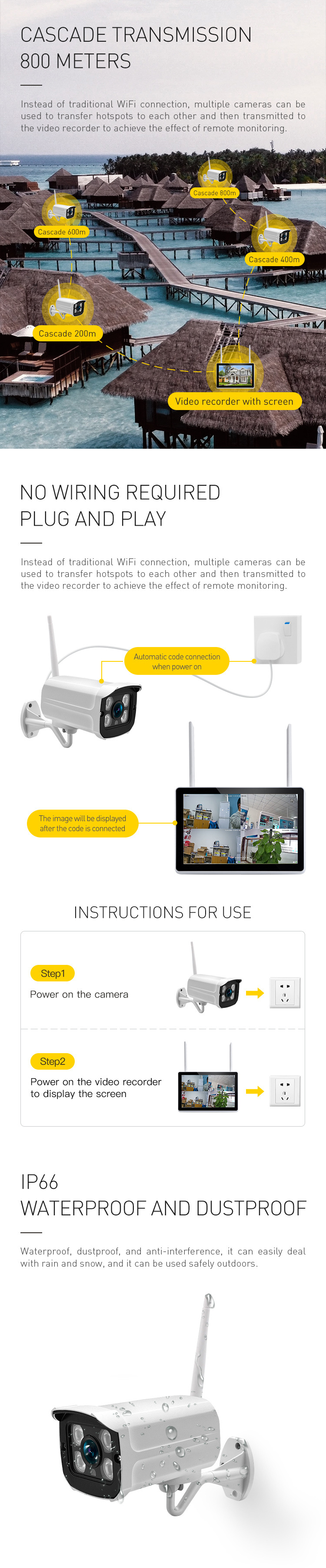 Tuya Smart Wireless Security Smart Home Remote Control Motion Detection Camera